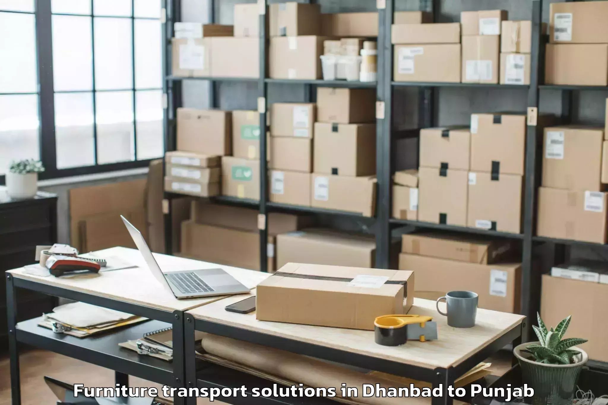 Trusted Dhanbad to Dhilwan Furniture Transport Solutions